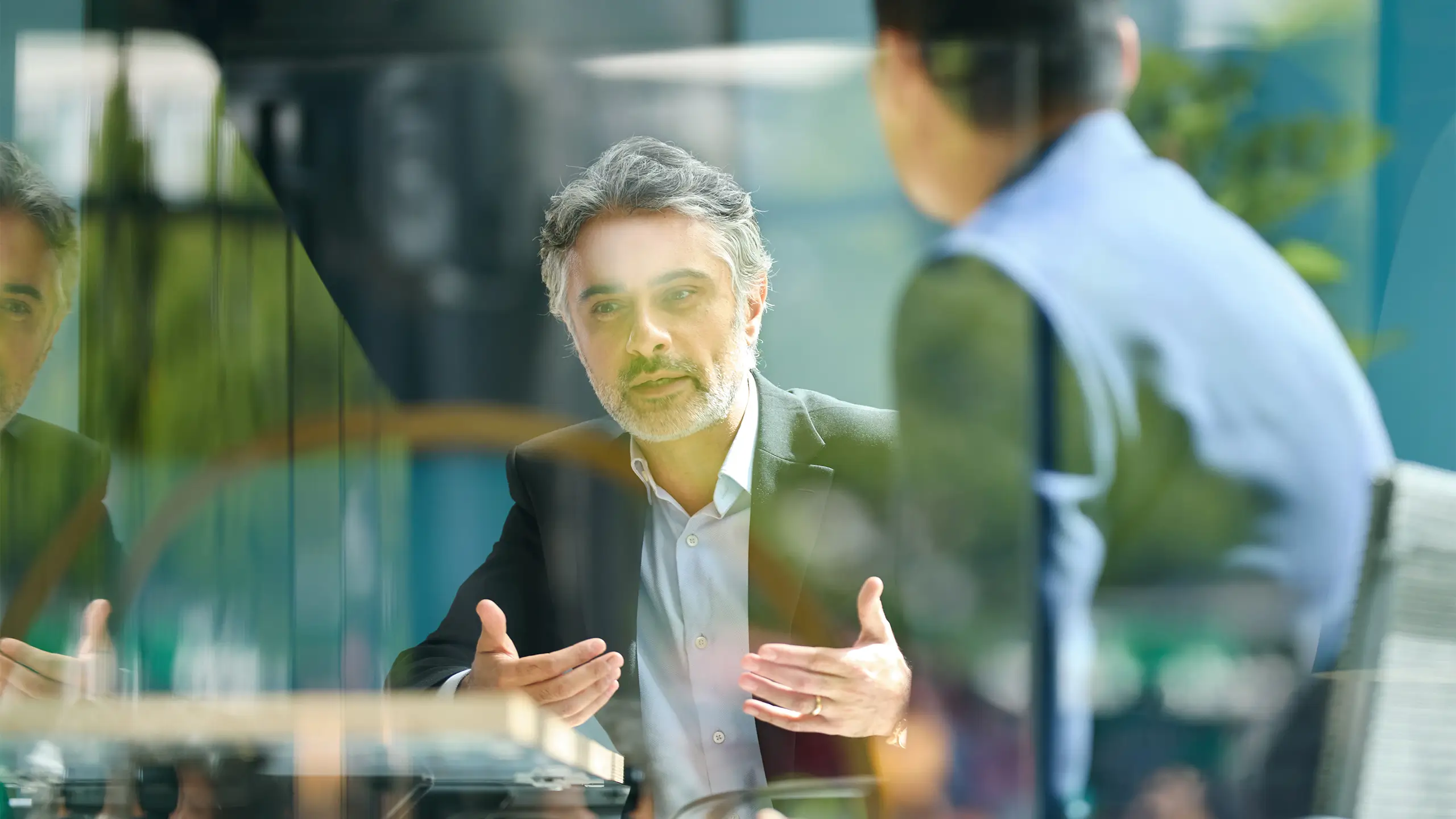 Businessmen having a conversation